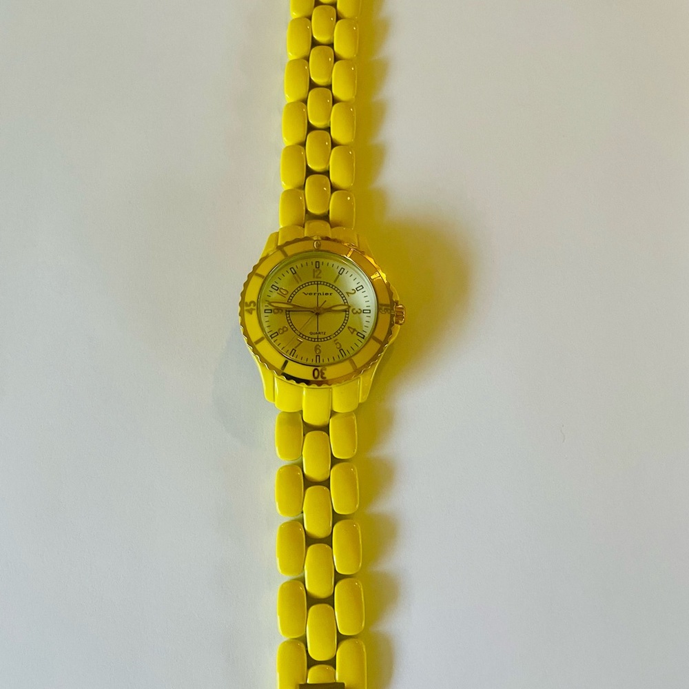 Vernier Bright Yellow Quartz Watch